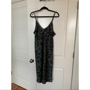 Target a new day black and green floral midi slip dress size XL